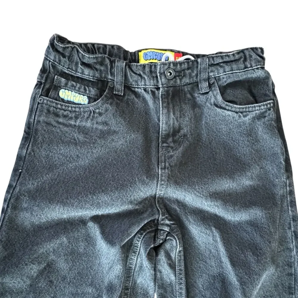 Empyre Ultra Loose Fit Skate Jeans Black Wash Internal Drawstring Size 25
